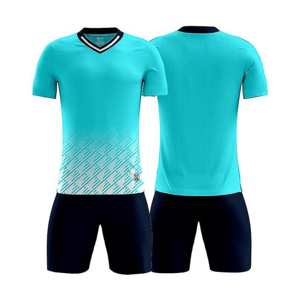 New Trend Fotbollströja för män Fotbollsträningsdräkter Sportkläder Cyan D8858 2XS