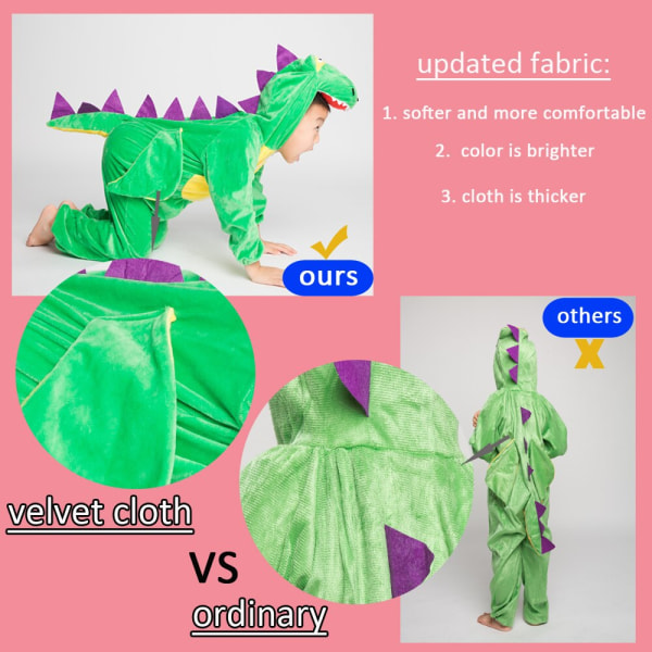 Söt Djur Dinosaur Barn Kostym Cosplay L M