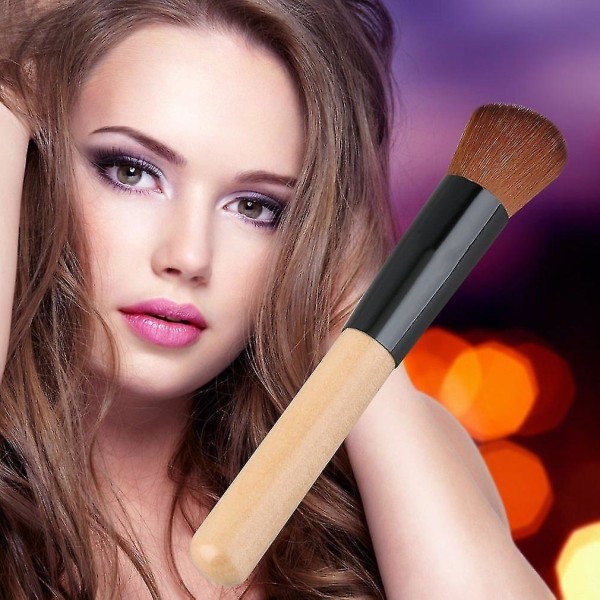Platt vinklat trä Liquid Foundation Powder Contour Makeup Brush Tool