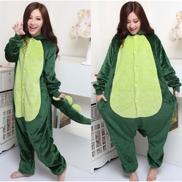 Fancy Cosplay kostym Onesie Pyjamas Vuxen nattkläder Dinosaurie S XL