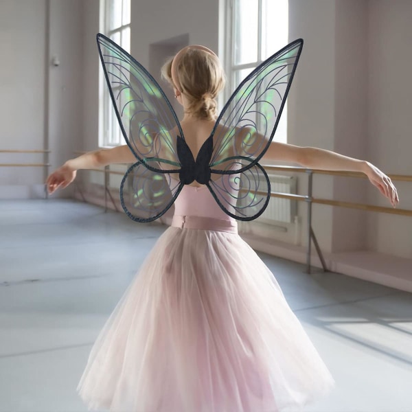 Nya heta erbjudanden! Flickor Fjäril Fairy Dräkt Ängla Vingar Barn Cosplay Dress Up Glitter Transparenta vingar