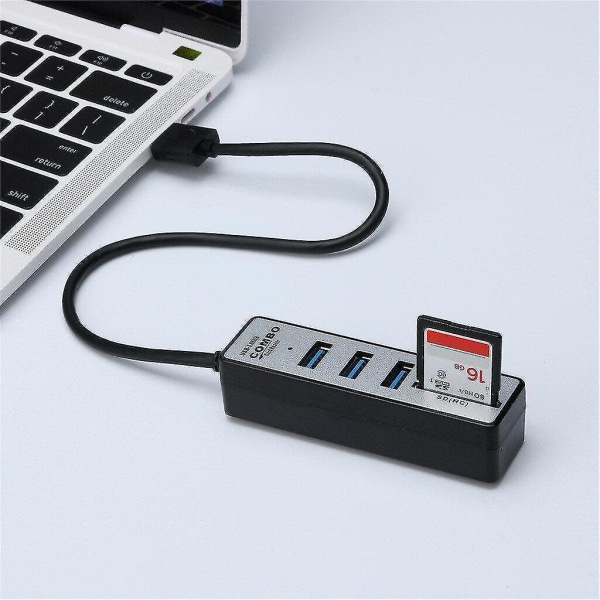 USB Hub 3.0 Micro USB 3.0 480 Mbps High Speed ​​2 i 1 3-ports splitterhubb med TF SD-kortläsare för