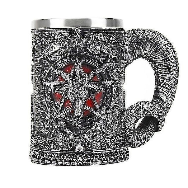 Pentagram Horn Bägare Vinglas Gotisk Wicca Pagan Mystical Tankard Öl Muggar Wicca Fan