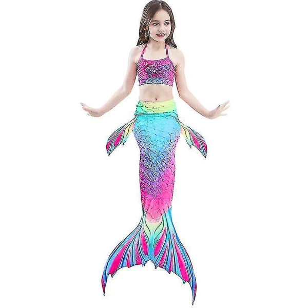 5 st/ set Girls Mermaid Tail Baddräkt Barndräkt Strandkläder Baddräkt Set C