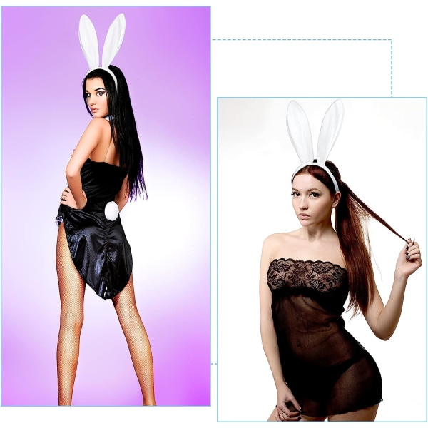 10 st Plysch Bunny Ears Pannband Cosplay Cosplay (svart) svart vit