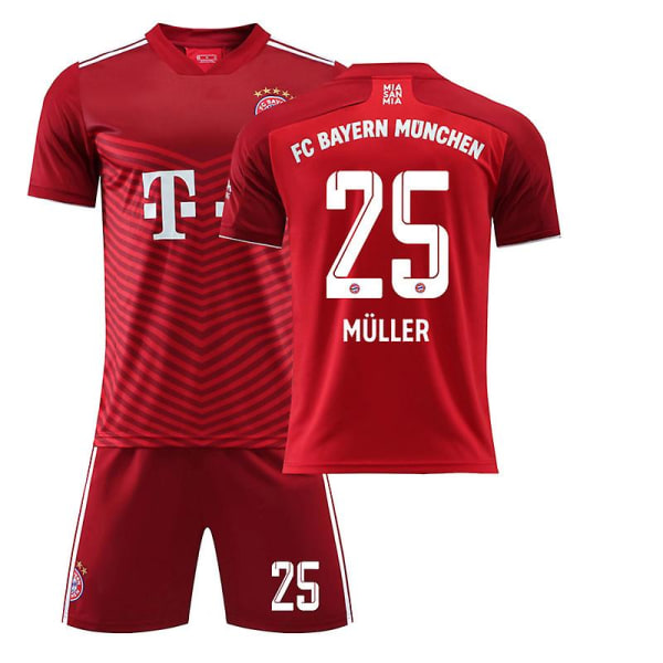 FC Bayern Munich Barnfotbollströja T-shirt kostym 21/22 No Number away Muller home 16 90-100cm