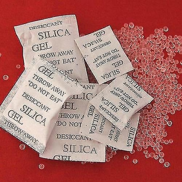 100 förpackningar Drypack Silica Gel-paket Fuktsäkra fuktabsorberande torkmedel