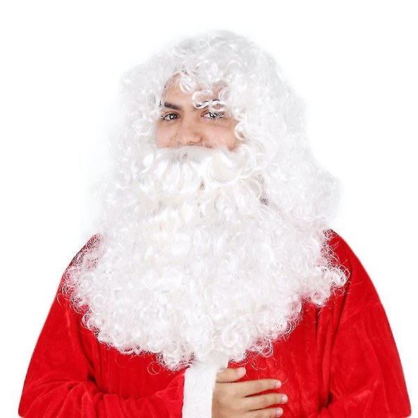 Cosplay peruker med skägg Santa Claus syntetiska hår peruker