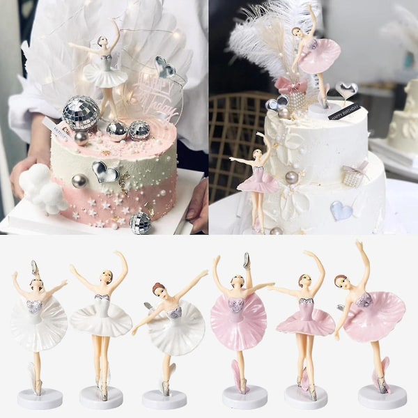 Balettdansös Ballerina Cake Topper Figurine Leksaker Födelsedagsfest Decora Diy