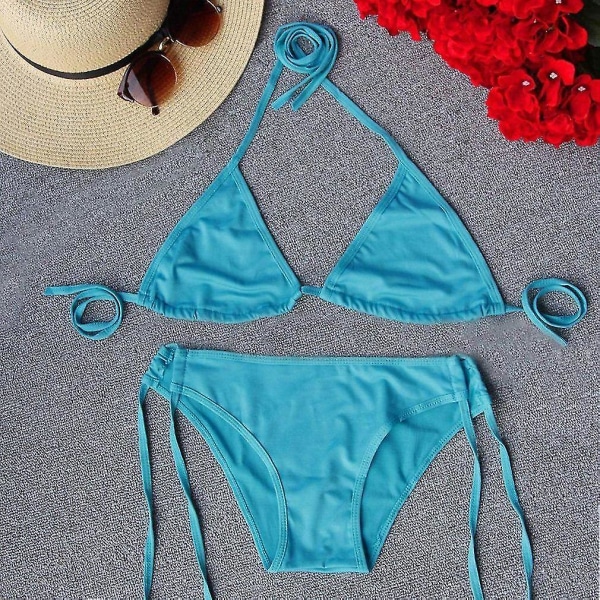 Sexig Dam Beach Badkläder Triangel BH Kalsong Bikini Set Baddräkt