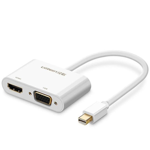 Ugreen 2 i 1 HD 1080P 4K Thunderbolt Mini DisplayPort DP till HDMI & VGA plastskal