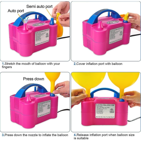 Elektrisk ballongpump 600w ballongpump/blåsningspump för snabb och enkel fyllning av ballonger