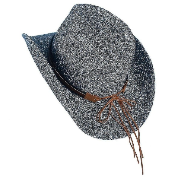 Ihålig västerländsk cowboyhatt, cap för kvinnor och män （Kaffe）