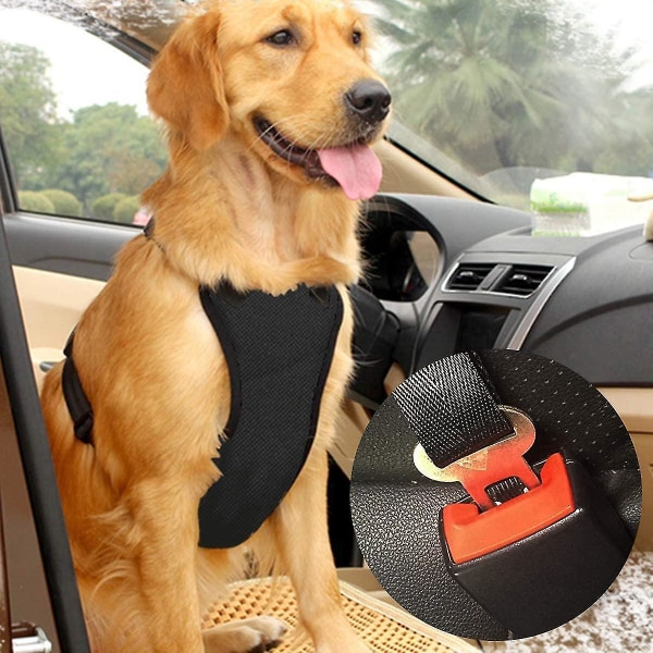 Säkerhetsväst för hundsele med säkerhetsbälte för de flesta bilar, reseband