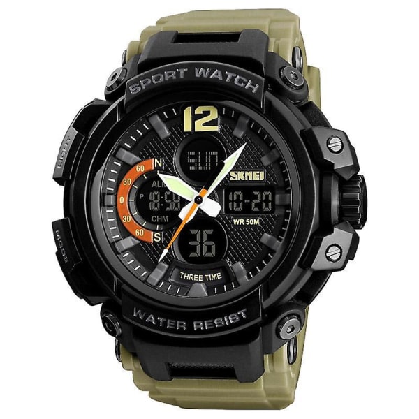 SKMEI 1343 Digital Watch Dual Display Chronograph 3 Time Waterproof Alarm