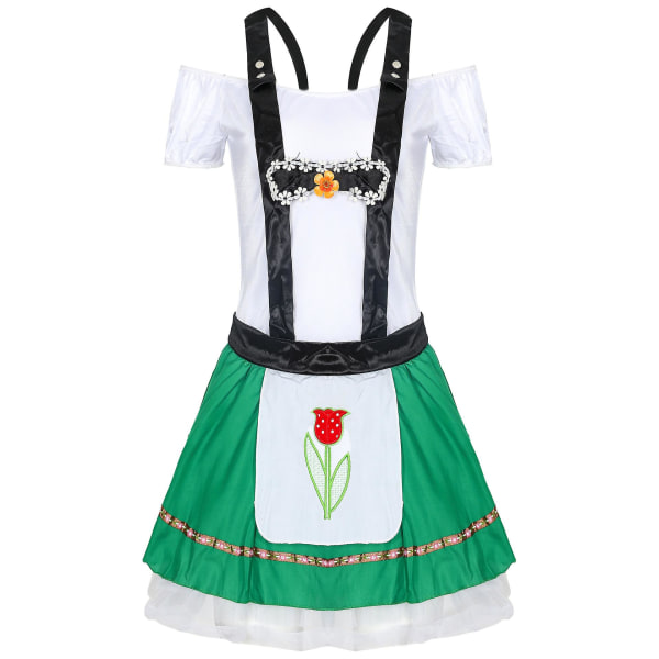 Tyska kvinnors Oktoberfest Strappy Klänning Kostym Cosplay Uniformer Scenuppträdande Dräkt Öl Kostym Kostym
