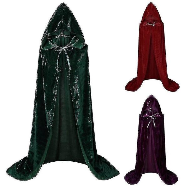 Hocus Pocus Medeltida Vuxen Cape-mantel Halloween kostym-y green