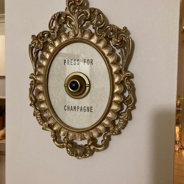 Ring Mini Press för Champagne-knapp, tryck för Champagne Door Ring Bell Deco