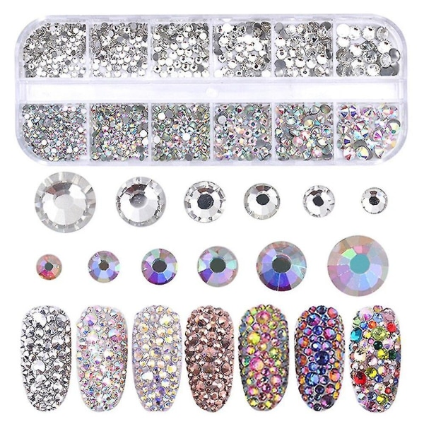 Nail Art Rhinestones Set Prickpenna Dekorera Nail Stone Gems 3D Glas Crystal Pickup Pincett