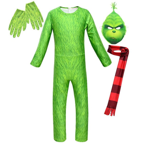 Cosplay 4st Kids The Grinch Costume Fancy Dress Outfit Green 9 - 10 Years 9 - 10 Years