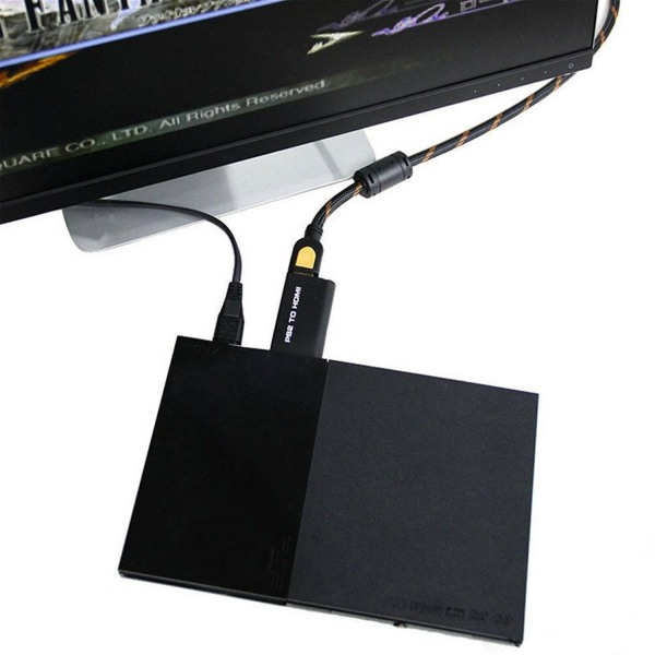 PS2 till HDMI Audio Video Kabel AV Adapter Converter med 3,5 mm ljudutgång för HDTV