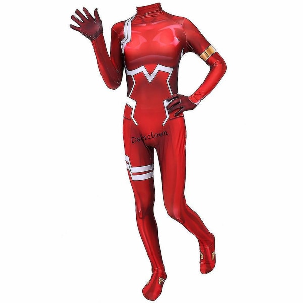 Anime Darling In The Franxx 02 Zero Two Cosplay kostym för kvinnor Halloween kostym peruk 3d-utskrift