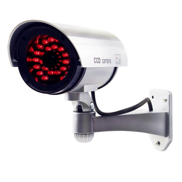 Soldriven Simuleringskamera Säkerhet CCTV Dome Kamera utomhus med 30 LED nattljus