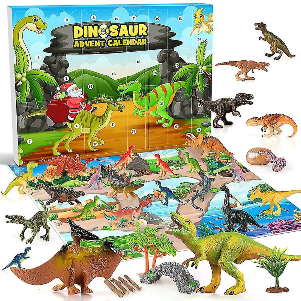Adventskalender 2023 Juldinosauriescenen Adventskalender, nedräkning till 24 dinosaurienummerleksaker