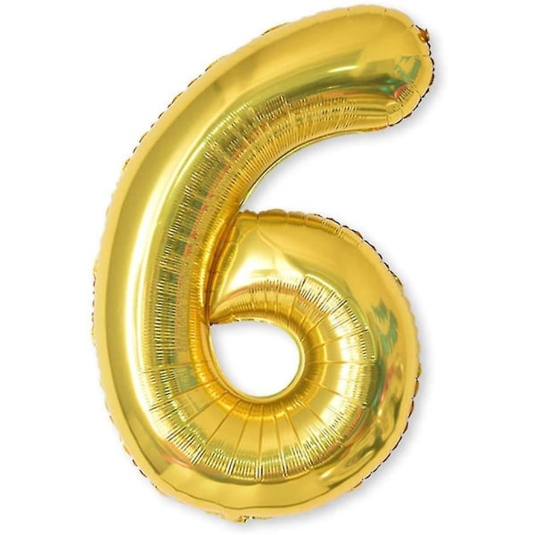 Ballooumber, 40 tums guldfolieballonger Numbers Mylar 0-9 Födelsedagsfestdekorationer av arabiska nummer