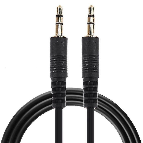 1 m 3,5 mm hane till 3,5 mm hane-plugg Stereo Audio Aux-kabel (svart + guldpläterad kontakt)