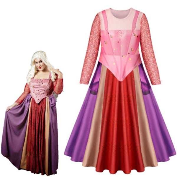 Barn Hocus Pocus 2 Sarah Sanderson Cosplay Klänning Halloween kostym 110cm 110cm