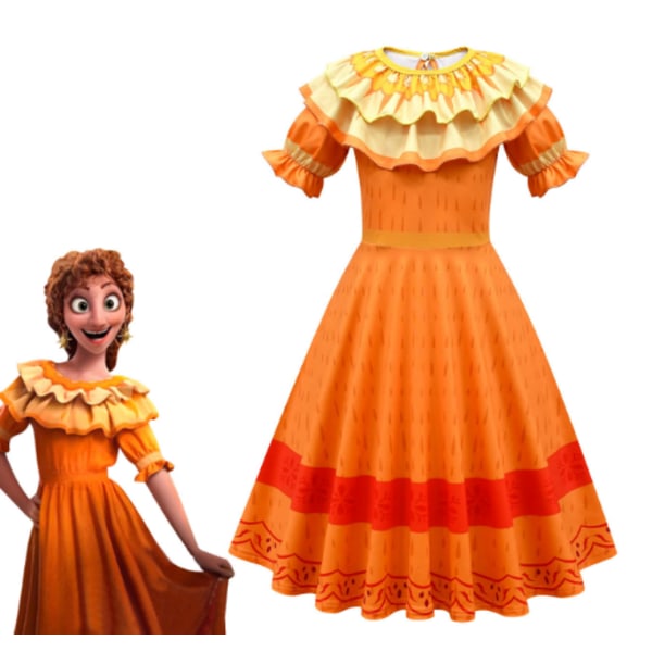 Kids Encanto Mirabel Cosplay Costume Girls Dress Princess Dress 130cm 120cm