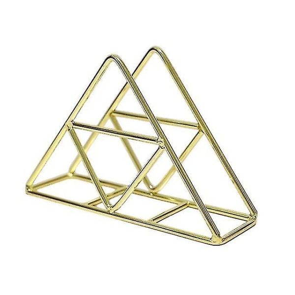 Lyxig retro triangel servetthållare Mjukpappersställ Behållare Desktop Organzier (guld)