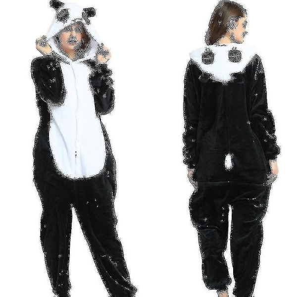 Panda Flanell Tecknad Djur One Piece Pyjamas Par Vuxen Hemkläder U