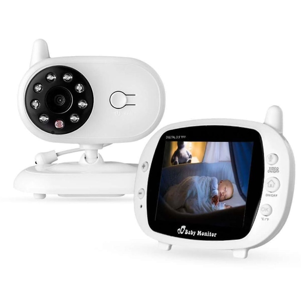 3,5 tum Baby Monitor 2,4 GHz Video LCD Digitalkamera Night Vision Temperaturövervakning