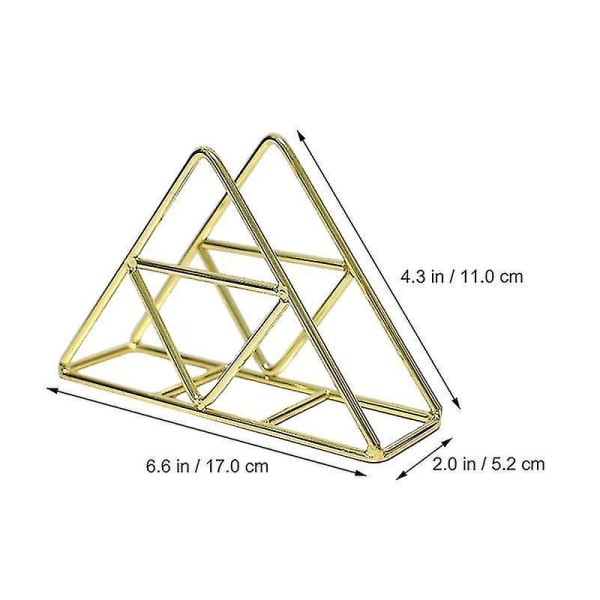 Lyxig retro triangel servetthållare Mjukpappersställ Behållare Desktop Organzier (guld)