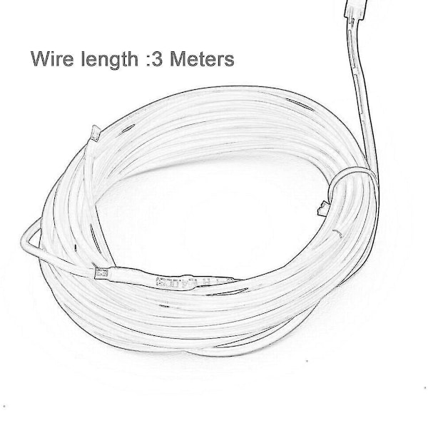 Flexibel El Wire Neon Light 3 Meter För Dansfest Bildekor Med Controller