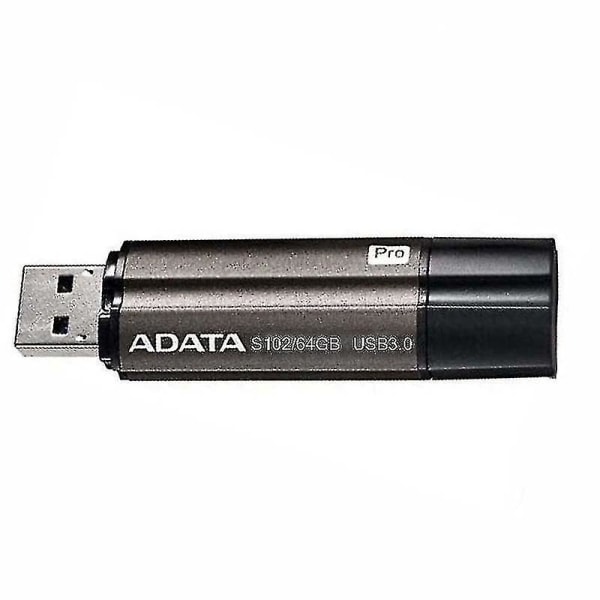 ADATA S102 High Speed ​​??USB3.1 Datorlagring metall USB -disk, kapacitet: 64GB (svart)