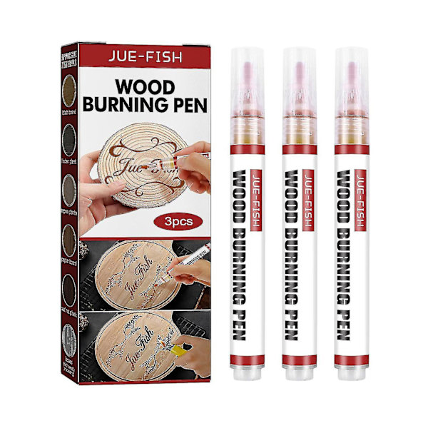 Juefish Wood Burning Pen Set för barn Strykborste för barn Trä Marker