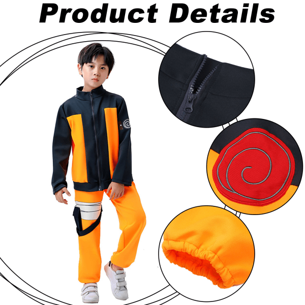 Naruto kostymer barn Halloween cosplay kostymer Yellow S L