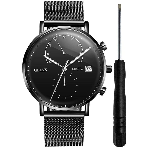 Watch 24-timmars kalendertimer Vattentät watch med lysande analog skärm handled Wa