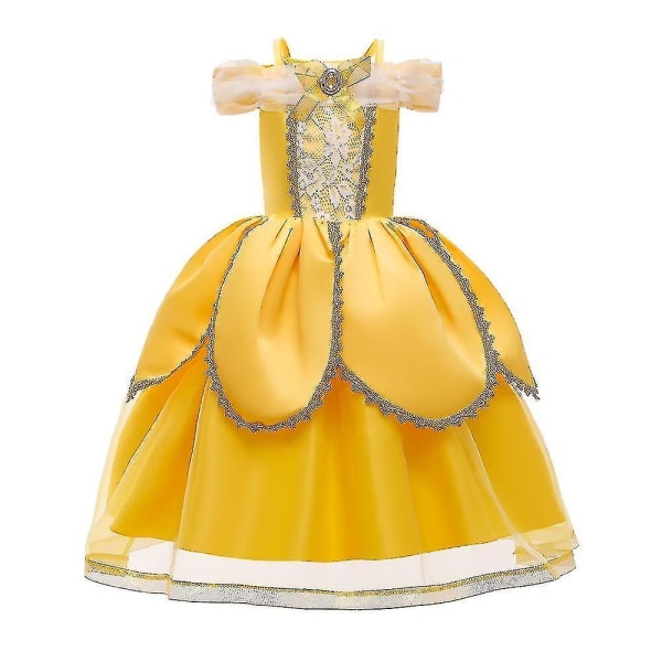 Julfest Fancy Costume Deluxe Princess Dress Up För tjejer (130 cm)