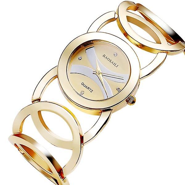 BAOSAILI BSL089 Mode Lyx Kristall Guld Färg Klänning Armbandsur För kvinnor