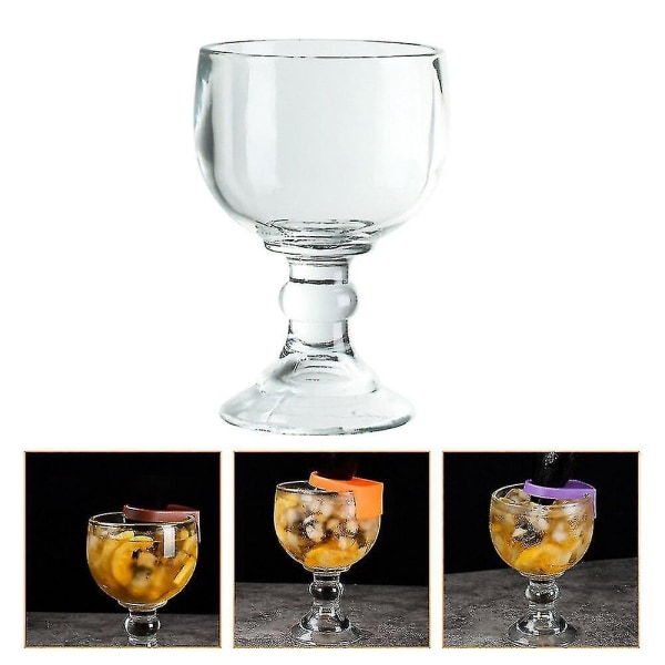 Delikat Cocktail Red Goblet Glass and Clip| Glas