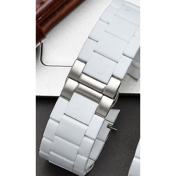 Överlägsen silikongummilindad watch i massivt stål Svart Brun Blå Vit Slät Armband