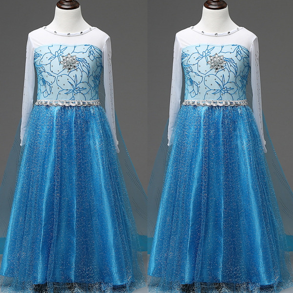 Girls Frozen Princess Dress Cosplay för födelsedagsfest 110cm 140cm