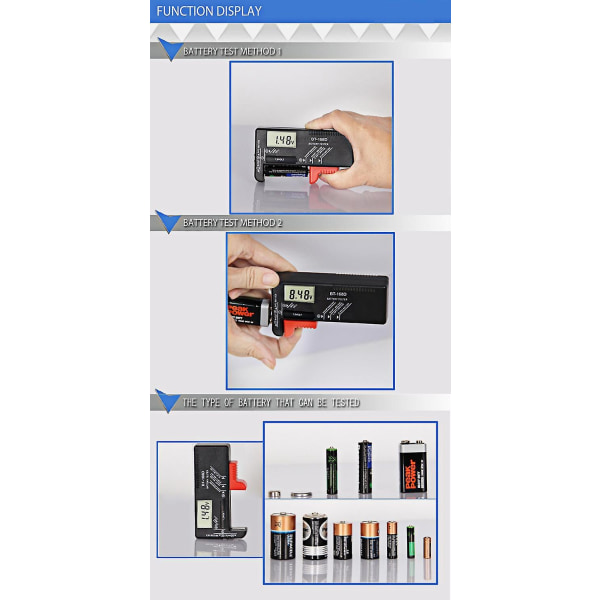 ANENG BT-168D Digital Universal Battery Checker Volt Checker för 9V 1,5V och AA AAA cellbatterier L