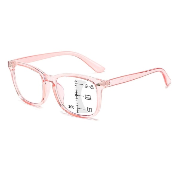 Flerfokusläsglas Antiljus +1.00d till +4.00d Presbyopiska glasögon Pink