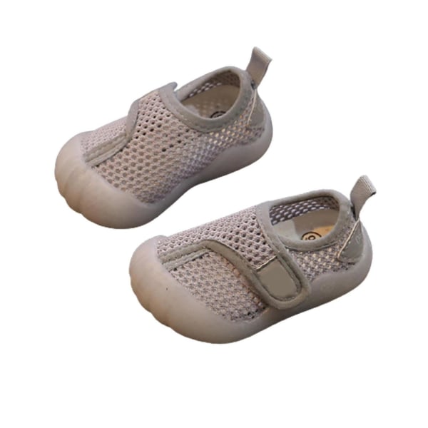Mesh Comfort Sport Sneaker för och toddler kardborre stängning Andas Barnskor Sommar Gray