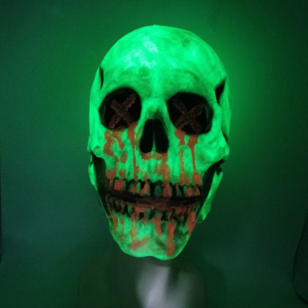 Skräck Glow Glow Skull Mask Skrämmande Halloween Cosplay Tillbehör